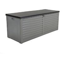 Charles Bentley 390L Large Outdoor Garden Plastic Storage Box, Grey/Black - Black, Grey