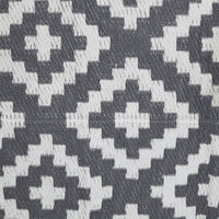 Charles Bentley Diamond Pattern Lightweight Waterproof Indoor/Patio Medium Rug - Grey, White