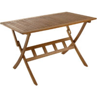 Charles Bentley FSC Acacia Hardwood Rectangular Folding Table - Brown