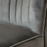 Charles Bentley Velvet Upholstered Pleated Retro Wingback Occasional Chair Grey - Grey