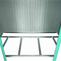 Charles Bentley 8ft x 6ft Dark Green Metal Garden Storage Shed Zinc Floor Frame - Green