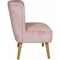 Charles Bentley Velvet Upholstered Pleated Retro Wingback Occasional Chair Pink - Light Pink