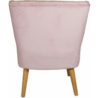 Charles Bentley Velvet Upholstered Pleated Retro Wingback Occasional Chair Pink - Light Pink