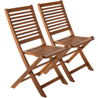 Charles Bentley FSC Acacia Wood Pair of Outdoor Foldable Chairs - Natural
