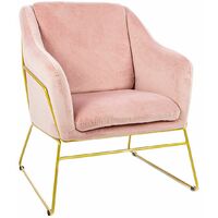 Charles Bentley Tilburg Velvet Occasional Chair Powder Pink Home Living - Pink