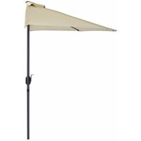 Charles Bentley 2.7m Beige Metal Garden Balcony Umbrella With Crank Function - Beige