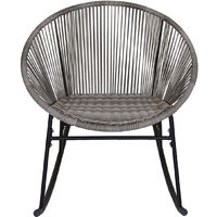 Charles Bentley Zanzibar Rocking Chair Grey Rattan String Seat - Grey