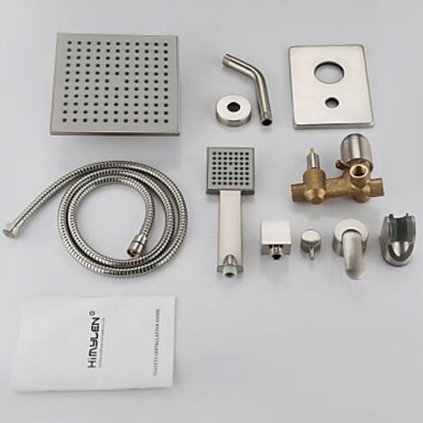 Duscharmatur-Set Aus Gebürstetem Nickel – Mit Handbrause Und 25,4 Cm Duschkopf, Komplettset Für Bad & Dusche