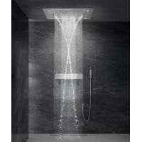 Thermostatgesteuerte Duschkomposition mit LED-Regenhimmel und Farbtherapie - 80x60 cm
