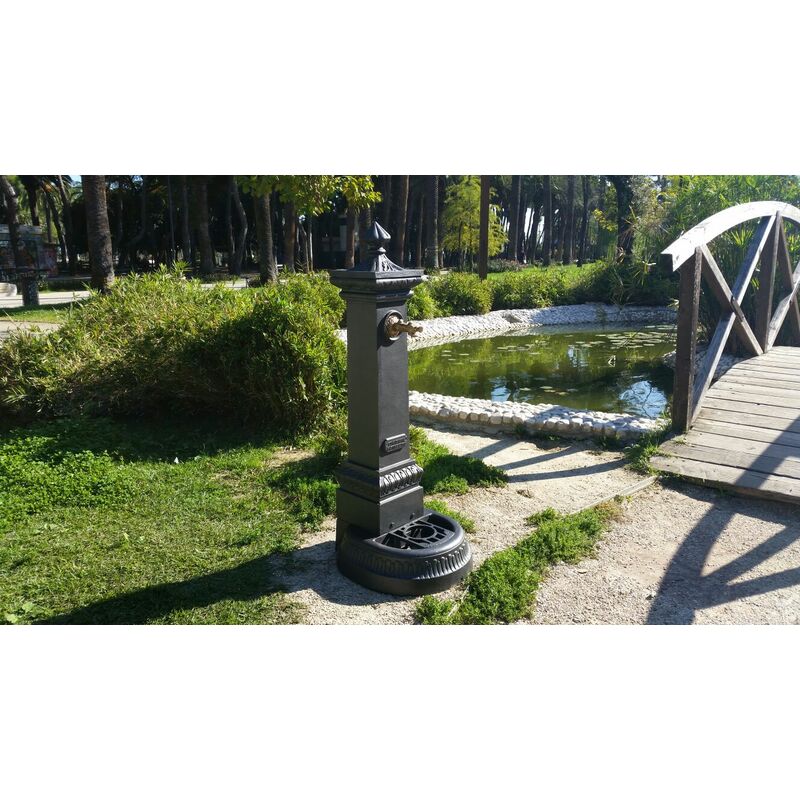 fontana da giardino a muro drava, 53x35x120 cm - kam