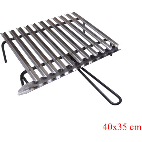 Graticola in acciaio, griglia inox per barbecue con recupero oli + omaggio scegli la misura: 40x35 cm