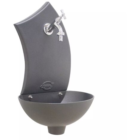 Fontana a muro Pinta per casa giardino esterno parete balcone con rubinetto a scelta : con rubinetto ottone cromato