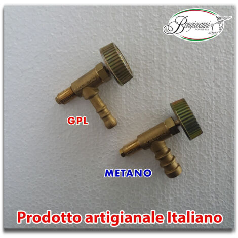 Rubinetto ottone gas metano o gpl per bruciatore fornellone barbecue universale : GPL