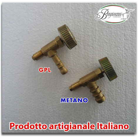Rubinetto ottone gas metano o gpl per bruciatore fornellone barbecue universale : metano