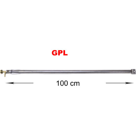 Bruciatore a gas Gpl Metano per barbecue pietra ollare piastra ghisa scegli la misura e il rubinetto : dritto 100 cm GPL