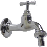 Rubinetto modello 195/C in ottone con attacco per gomma per fontana da giardino casa 1/2"