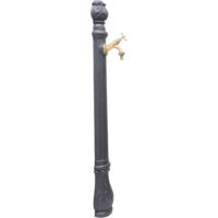 Fontana a colonna Osiride per casa giardino colore grigio ghisa con rubinetto in ottone a scelta : brunito mod.303B