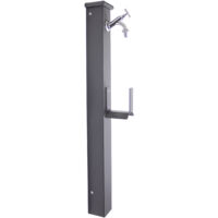 Fontana a colonna Sparta con avvolgitubo per casa giardino esterno con rubinetto in ottone finitura a scelta : cromato