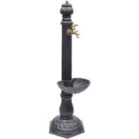 Fontana a colonna Venere per casa giardino colore grigio ghisa con vasca con o senza rubinetto in ottone a scelta : rubinetto 147/C