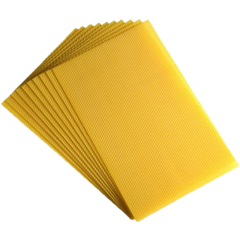 10 feuilles de cire d'abeille gaufrées Dadant corps Sélection