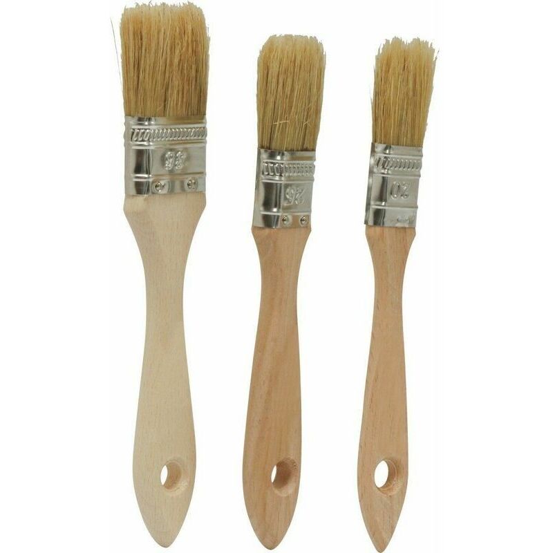 Lot De 3 Pinceaux Plats Poils Naturels