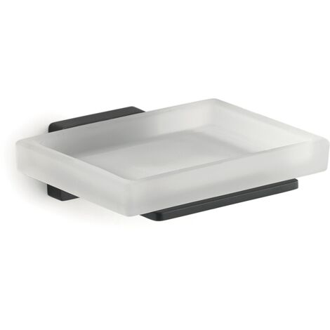 Portasapone da muro in acciaio inox e Cromall 4411 Gedy serie ATENA Nero Opaco