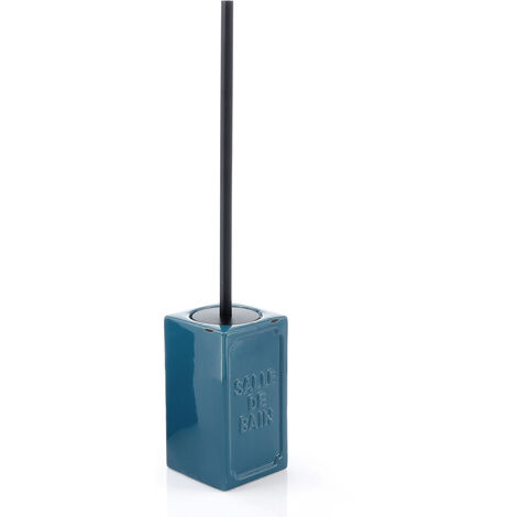 Scopino WC con ciuffo in setole d'appoggio in ceramica VV33 Gedy serie VIVIENNE Blu
