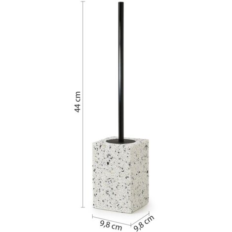 G-Flip Scopino Per WC Gedy - Design In Acciaio Inox Verniciato Bianco, Con Setole E Contenitore Interno Estraibile, 37,7 Cm