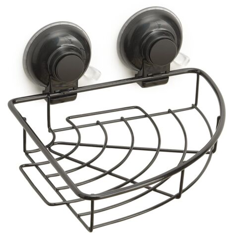 Portaoggetti angolare per doccia in filo da muro in metallo e resine termoplastiche HO80 Gedy serie HOT Nero Matt (1/3)
