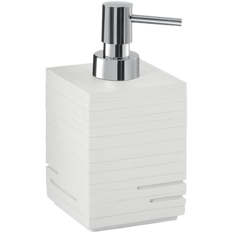 Dosasapone con erogatore in plastica d'appoggio in resina QU81 Gedy serie QUADROTTO Bianco