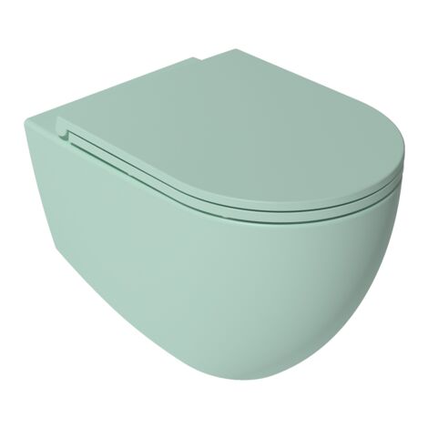 Sanitari sospesi opaco INFINITY: vaso, bidet, copriwater soft-close - Menta Opaco