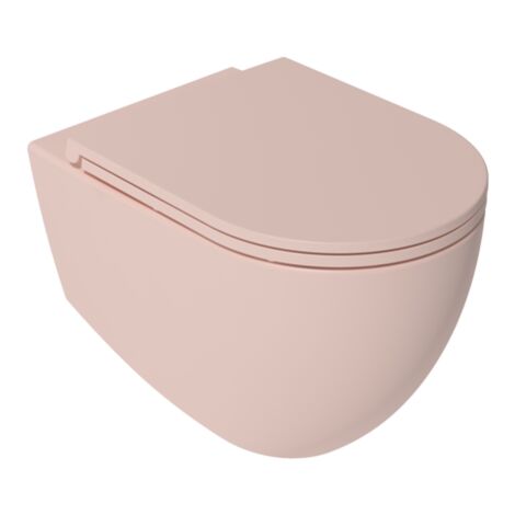 Sanitari sospesi opaco INFINITY: vaso, bidet, copriwater soft-close - Salmone Opaco