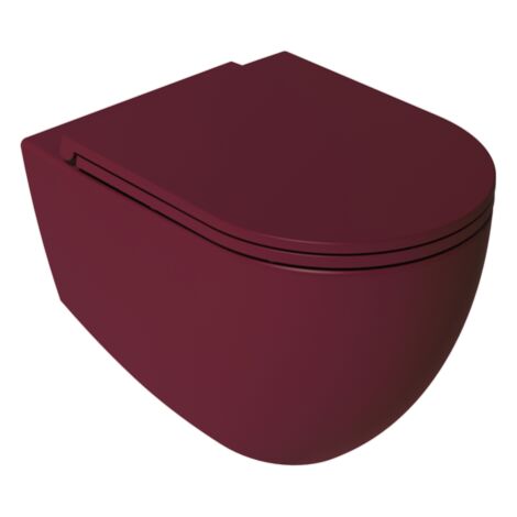 Sanitari sospesi opaco INFINITY: vaso, bidet, copriwater soft-close - Bordeaux Opaco