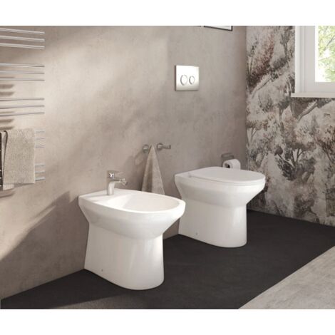 Sanitari Filomuro Havana - Vaso E Bidet Rimless Bianco Con Sedile Soft-close, Design Moderno - Foto 5