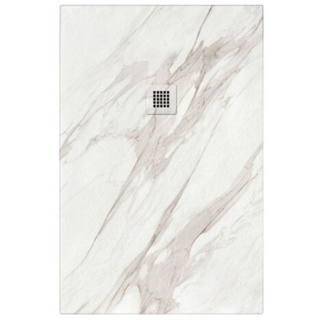 Piatto doccia in marmoresina 140x70 cm effetto marmo bianco Rock Calacatta EGITTO