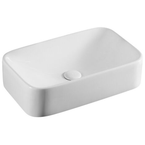 Lavabo da appoggio mod. la38 cm 48.5 x 28.5 bianco piletta non inclusa