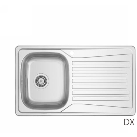 Lavello incasso acciaio inox LS02 cm 86x50 con gocciolatoio dx