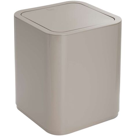 Gedy G-Seventy Gettacarta, Misure e peso: 24,6X20X20 CM & 0,47 KG, Pattumiera bagno in resine termoplastiche, Finitura tortora, Design Matteo Thun, 2 anni di garanzia (1/4)