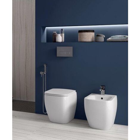 Sanitari filo muro Metropolitan Rak Ceramics: WC, Bidet, Copriwater Bianco