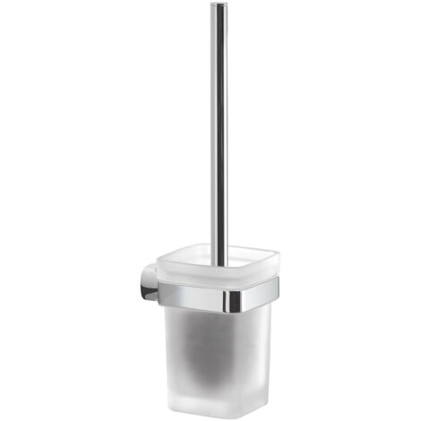 Scopino WC con ciuffo in setole da muro in acciaio inox e Cromall ST33-03 Gedy serie STELVIO Cromato (1/2)