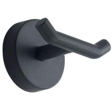 Appendiabiti doppio da muro in acciaio inox Cromall 2326 Gedy serie EROS Nero Matt (1/3)