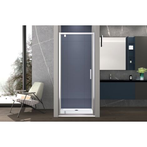 Box doccia nicchia 90 cm porta battente H195 cm GIULIA Cromato (1/4)