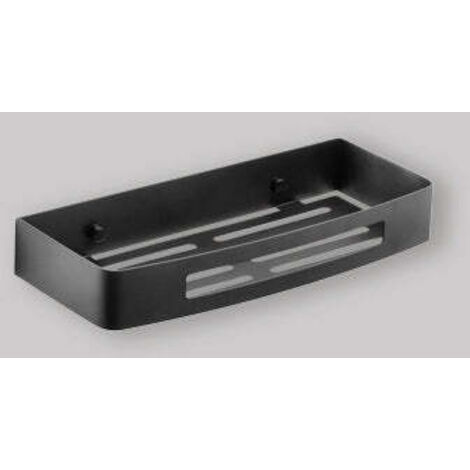 Porta oggetti rettangolare acciaio inox serie Nerva 2417 nero opaco Gedy (1/5)