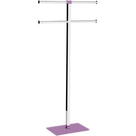 Piantana portasciugamani acciaio inox e resine termoplastiche serie Rainbow Gedy RA31 Lilla Trasparente