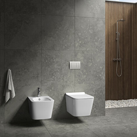 Sanitari sospesi WC, Bidet, Copriwater soft-close LIBECCIO Bianco