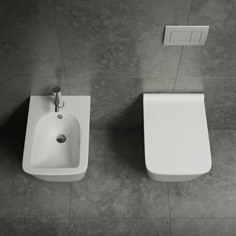Sanitari sospesi WC, Bidet, Copriwater soft-close LIBECCIO Bianco