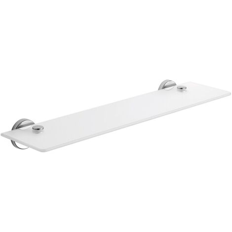 Mensola Angolare In Vetro Temperato 250x250 Mm – Trasparente, Salvaspazio Con Supporti Cromati - 3