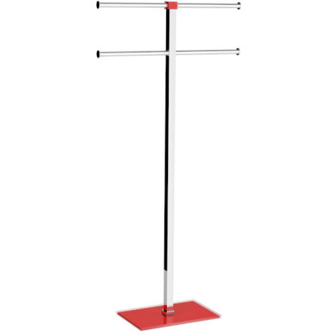 Piantana portasciugamani acciaio inox e resine termoplastiche serie Rainbow Gedy RA31 Rosso Trasparente