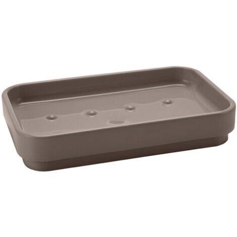 Portasapone d'appoggio in plastica riciclata 6398 Gedy serie SEVENTY Tortora (1/4)