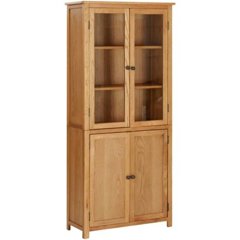 Libreria con 4 Ante in Rovere Massello e Vetro vari dimensioni dimensioni : 80x35x180 cm (1/5)